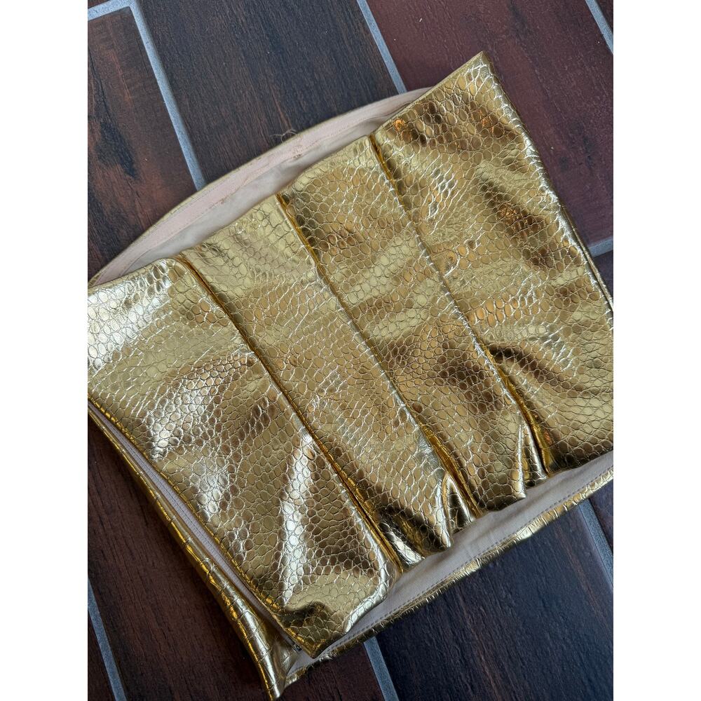 NWT Cultnaked Killa Bandeau in Gold Croc, Small $230 - Picture 8 of 8